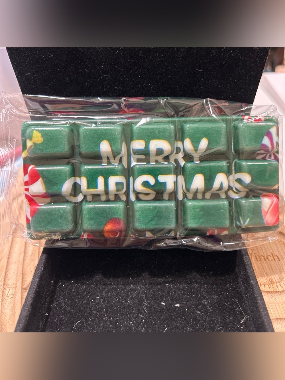 Holiday 'Merry Christmas' Green Chocolate bar squishy